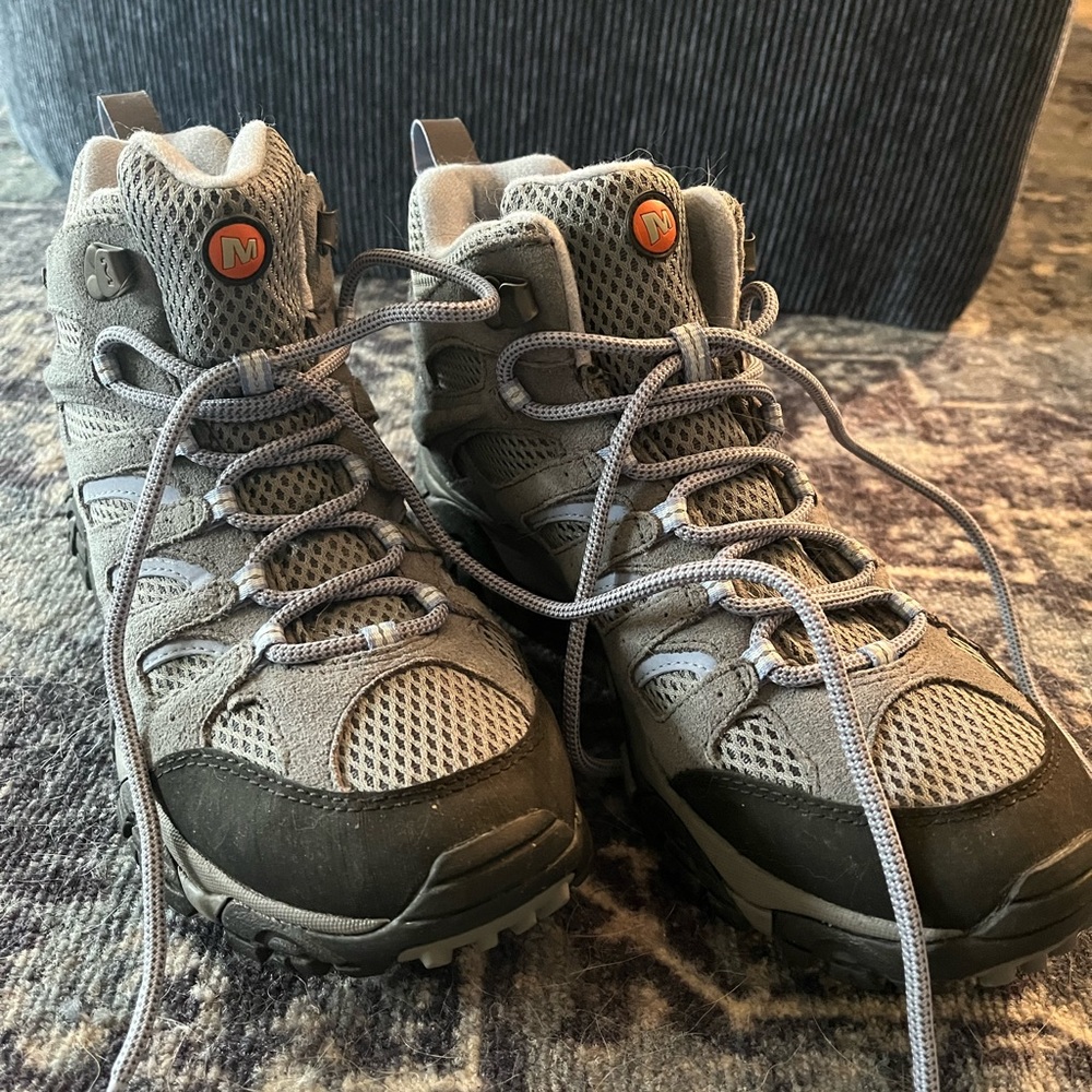 Merrell grey blue periwinkle hiking boots shoes